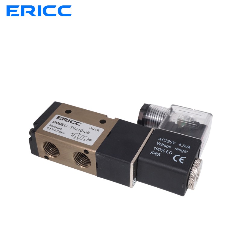 3 طريقة ميناء 2 موقف 3V210-08 عادة مغلقة DC12V 24 فولت AC220V هوائي الهواء الملف اللولبي صمام التحكم الكهربائي الغاز صمام مغناطيسي