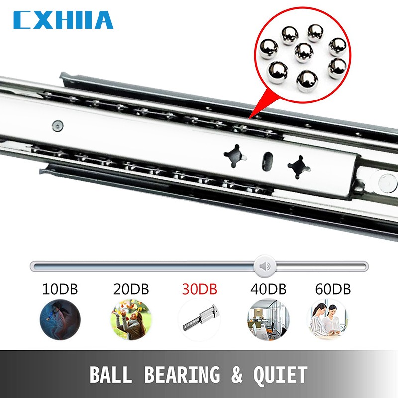 CXHIIA Heavy Duty Drawer Runners Fully Extendable Skates for Drawer Rails 120kg Bearing Capacity, 1 Pair