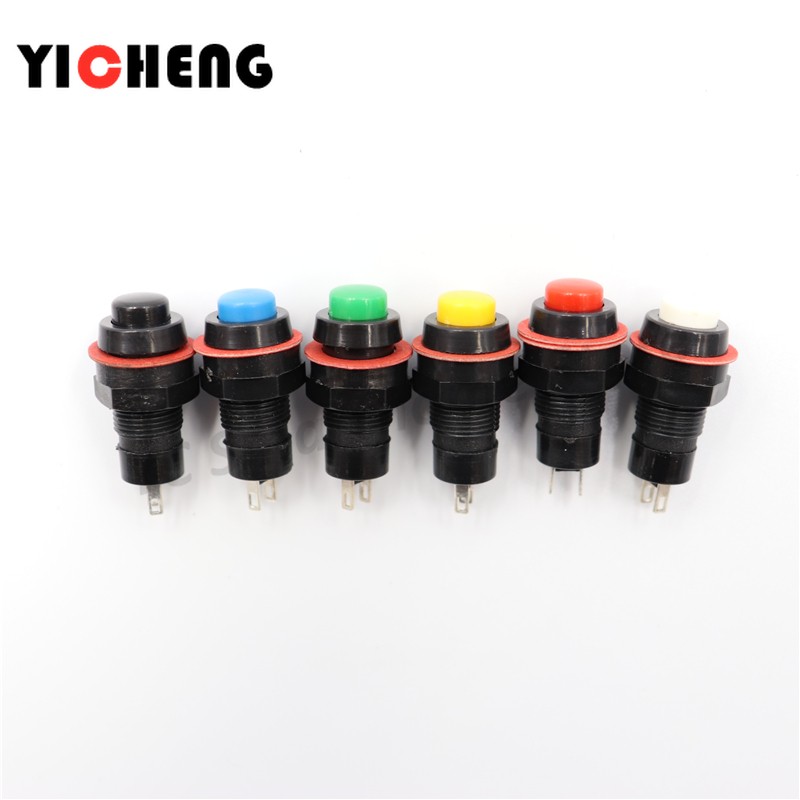 6pcs DS-211 DS-213 Push Button Switch 10mm Momentary/Self-Lock Round Button Switch DS211 DS213 Miniature