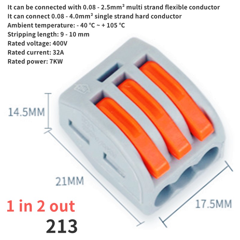 60 PCS Boxed,Mini Compact Wire Splicing Terminal Blocks,Plug-in Connection Terminal Block,Universal Quick Cable Connector