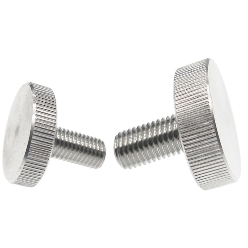 304 stainless steel flat head knob thumb screw GB835 knurled large head round adjust bolt advertising screw M3 M4 M5 M6