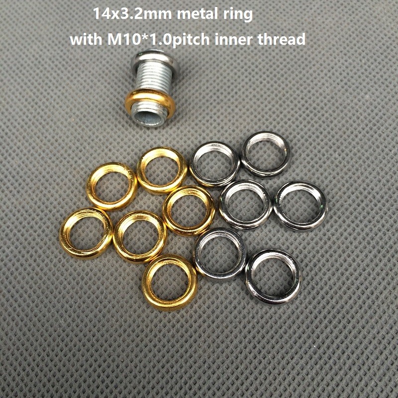 Dia14mm metal nut tooth ring with M10*1.0 pitch inner thread, gold bronze and chrome color, lighting lamp DIY accessories