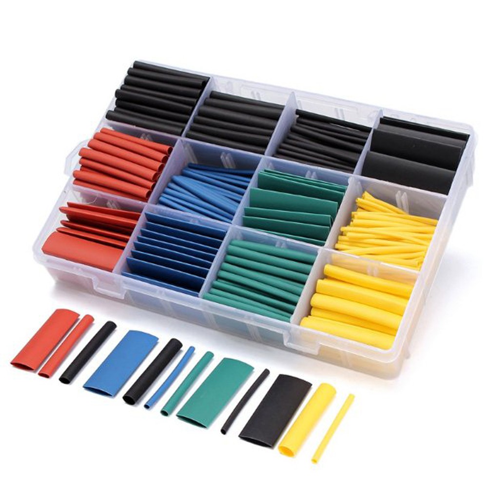 530/164pcs Heat Shrink Tubing Insulation Shrinkable Tube Electronic Assortment Flame Retardant Polyolefin Insulated Sleeve Kit