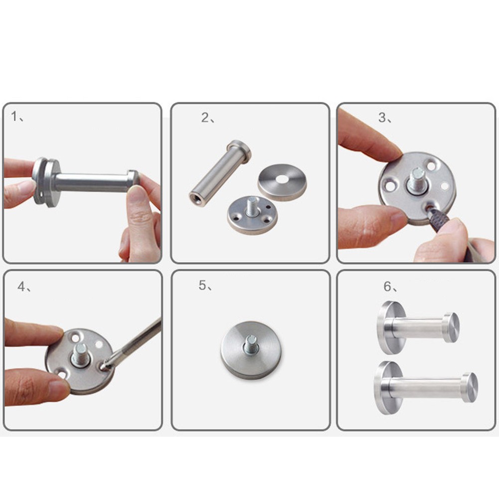 Silver Robe Towel Hook Cylinder Utility Bathroom Sturdy Stainless Steel Coat Wall Mount