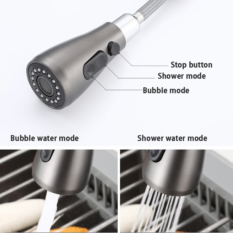 Hot Cold Touch Pull Out Kitchen Faucet Newly Brass Gray Pull Down Kitchen Mixer Tap Dual Handle Sensor Touch Filter Kitchen Faucet