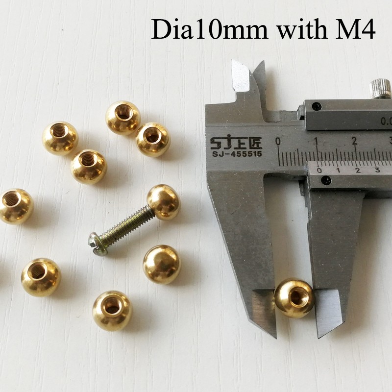 10pcs/lot M3/M4/M5/M6/M10 brass female ball head copper inner teeth ball nut, light cap nut cap, lighting accessories