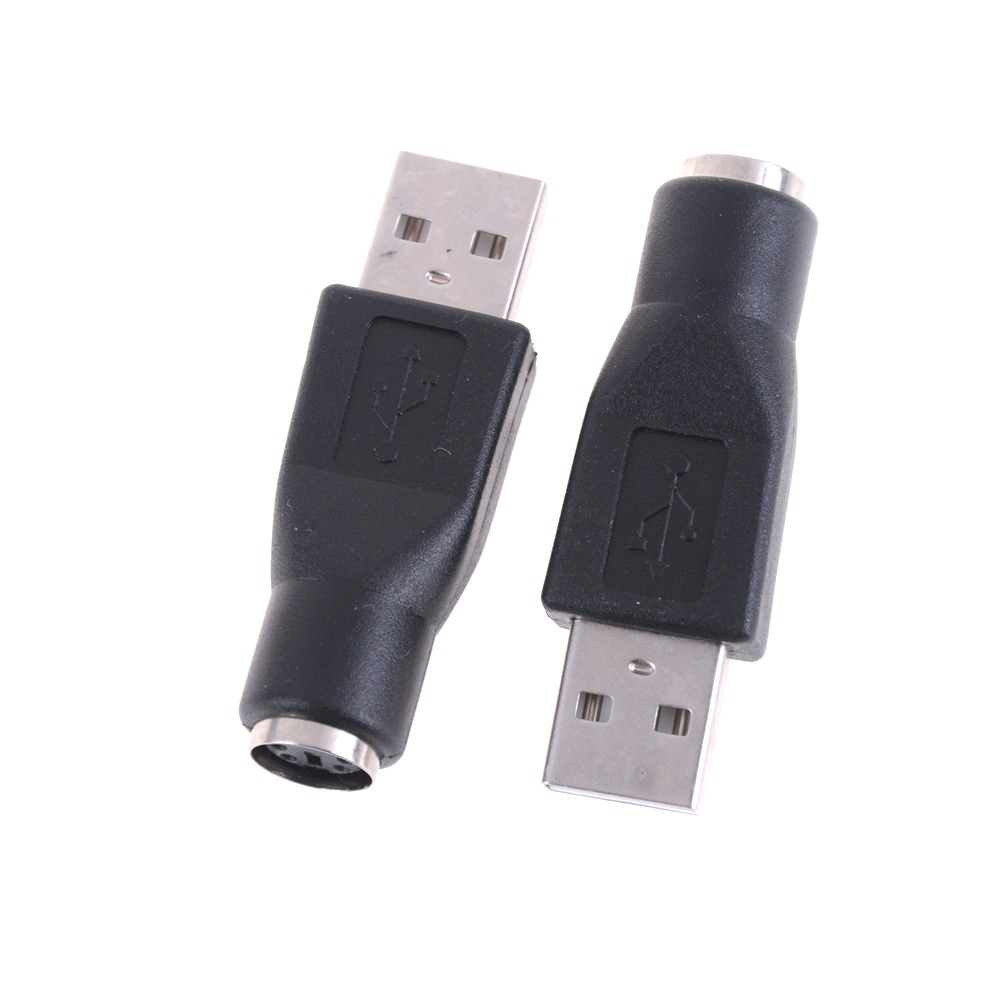 2pcs/lot Black USB Male for PS2 Female Adapter Cable Converter for Laptop Portable Keyboard Mouse