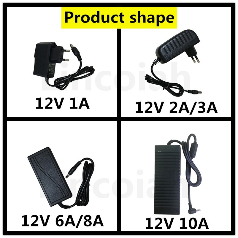 DC 5V 12V 24V Adapter Power Supply AC 100V-240V 1A 2A 3A 5A 6A 8A 10A Charger Adapter Converter for LED Strip Light CCTV Lamp