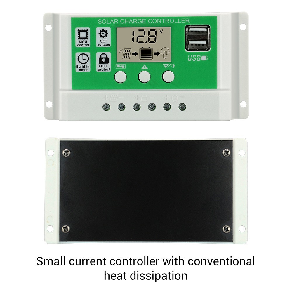 12V/24V10A20A30A Lithium Battery Solar Solar Controller Street Light Control Switch Dual USB Output