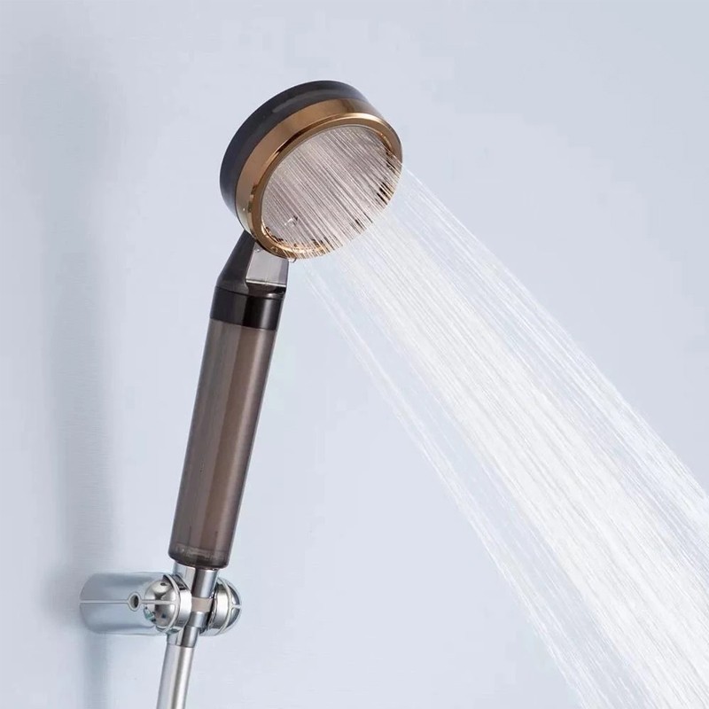 Bathroom Shower Filter Double Pressure Shower Handheld Water Saving Nozzle Sprinkler Anion Filter Hose Bracket Accessories