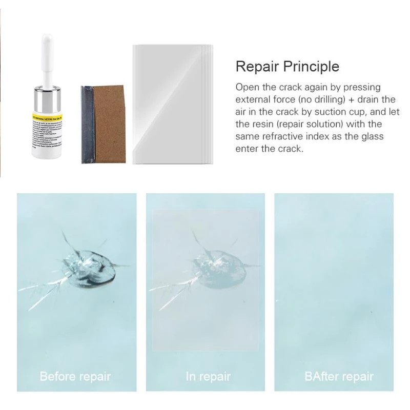 Car Scratched Glass Repair Tool DIY Car Window Phone Screen Repair Kit Glass Curing Glue Auto Glass Scratch Windshield Restore