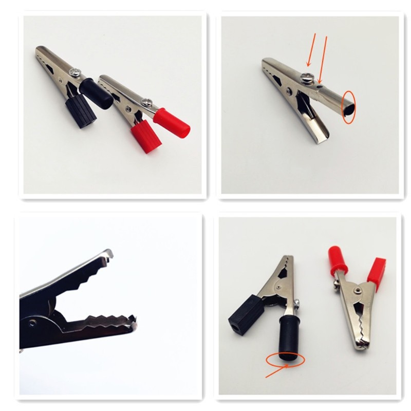 Metal Alligator Clips Clamp Electrical Test Clamps Connector Assortment Test Lead Connect Socket For Battery 10pcs 50mm