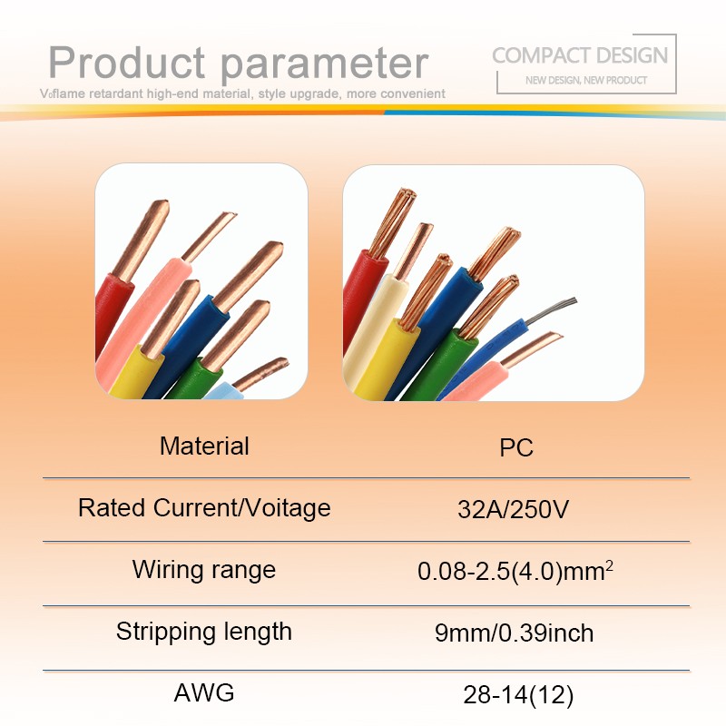 25/50/100pcs Quick Connector Compact Splitter Splicing Terminal Block M3 Screw Fixing Wire Connector for Connecting Electrical Cables