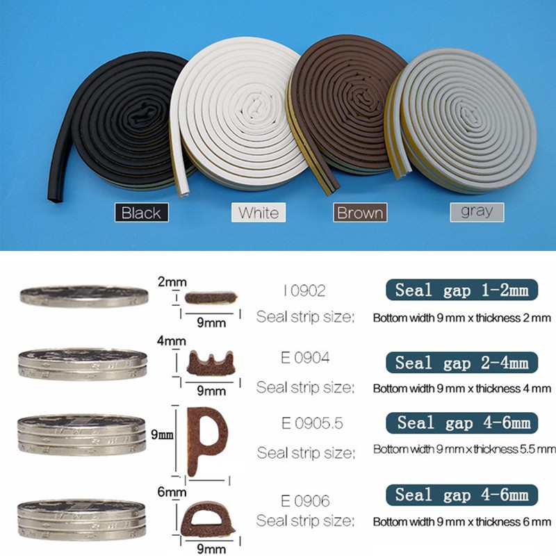 10 متر ذاتية اللصق الباب ونافذة ختم الشريط الزجاج Wndow المضادة للتصادم شريط مطاطي fFoam عزل الصوت الشريط