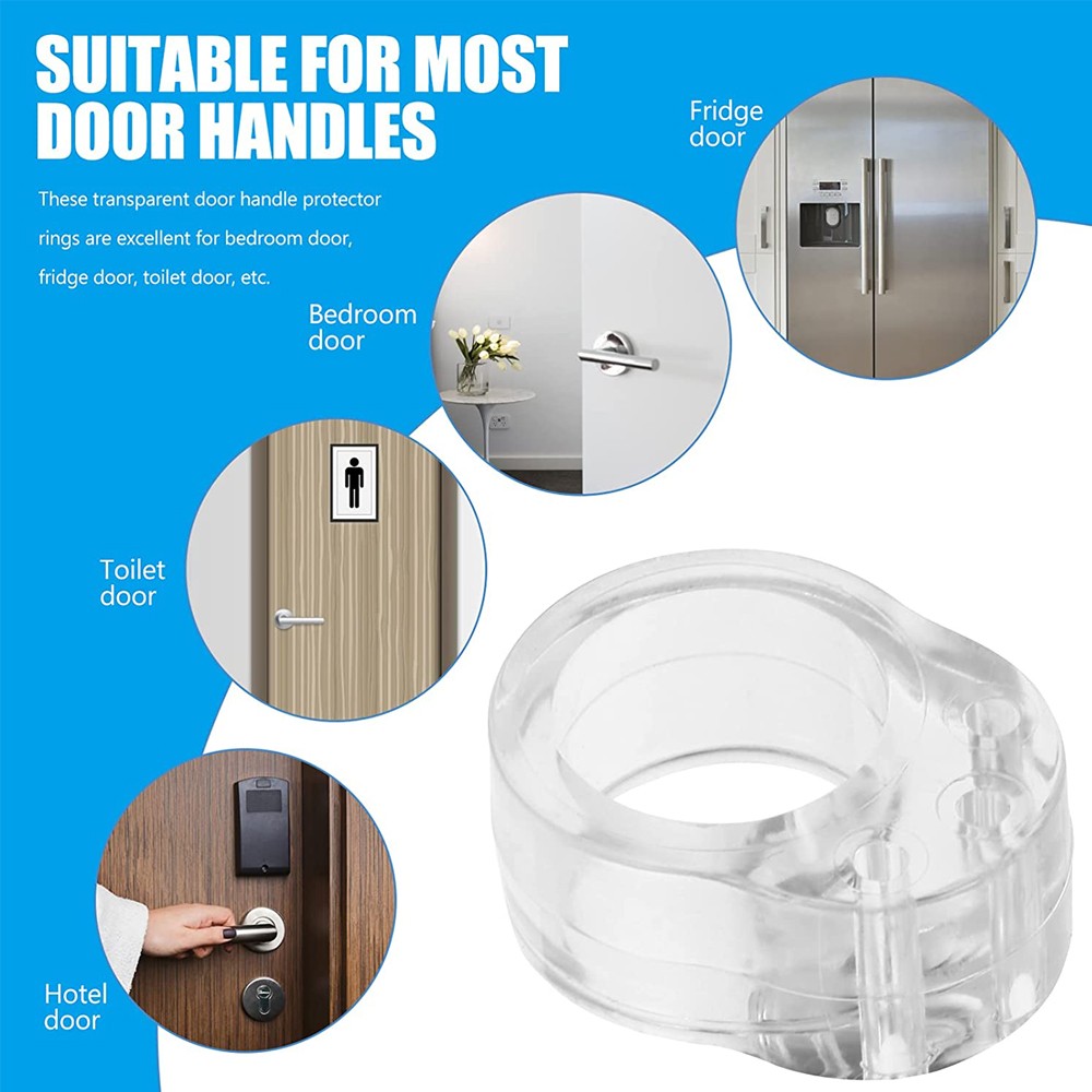 5pcs Door Plug Transparent Door Handle Bumper Protection Wall Silicone Door Handle Bumper Wall And Furniture Protector