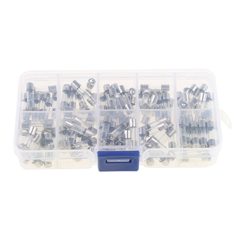 100pcs/box 5x20mm Glass Quick Blow Fuse Assorted Kit 250V 0.2-20A For Car Truck A5YD