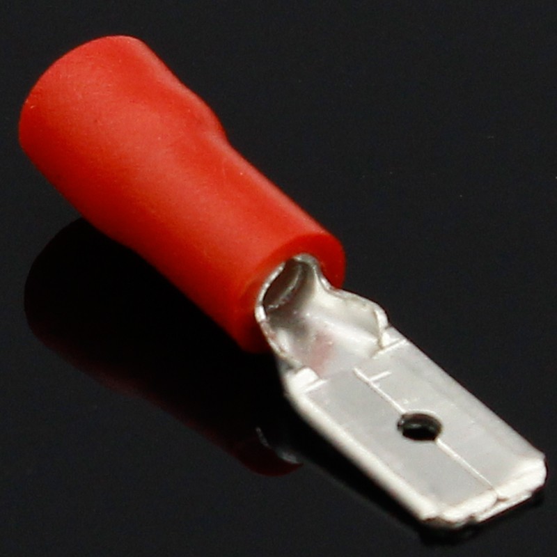 4.8mm Red Female Male Electrical And Wire Connector Insulated Crimp Terminal Spade