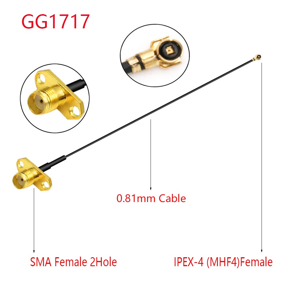 100pcs RG178/RF1.13mm Coaxial Cable SMA 2 Hole Female to u.FL/IPX/IPEX1/4 MHF4 Female Jack Pigtail 3G Antenna Extension Wire Cord