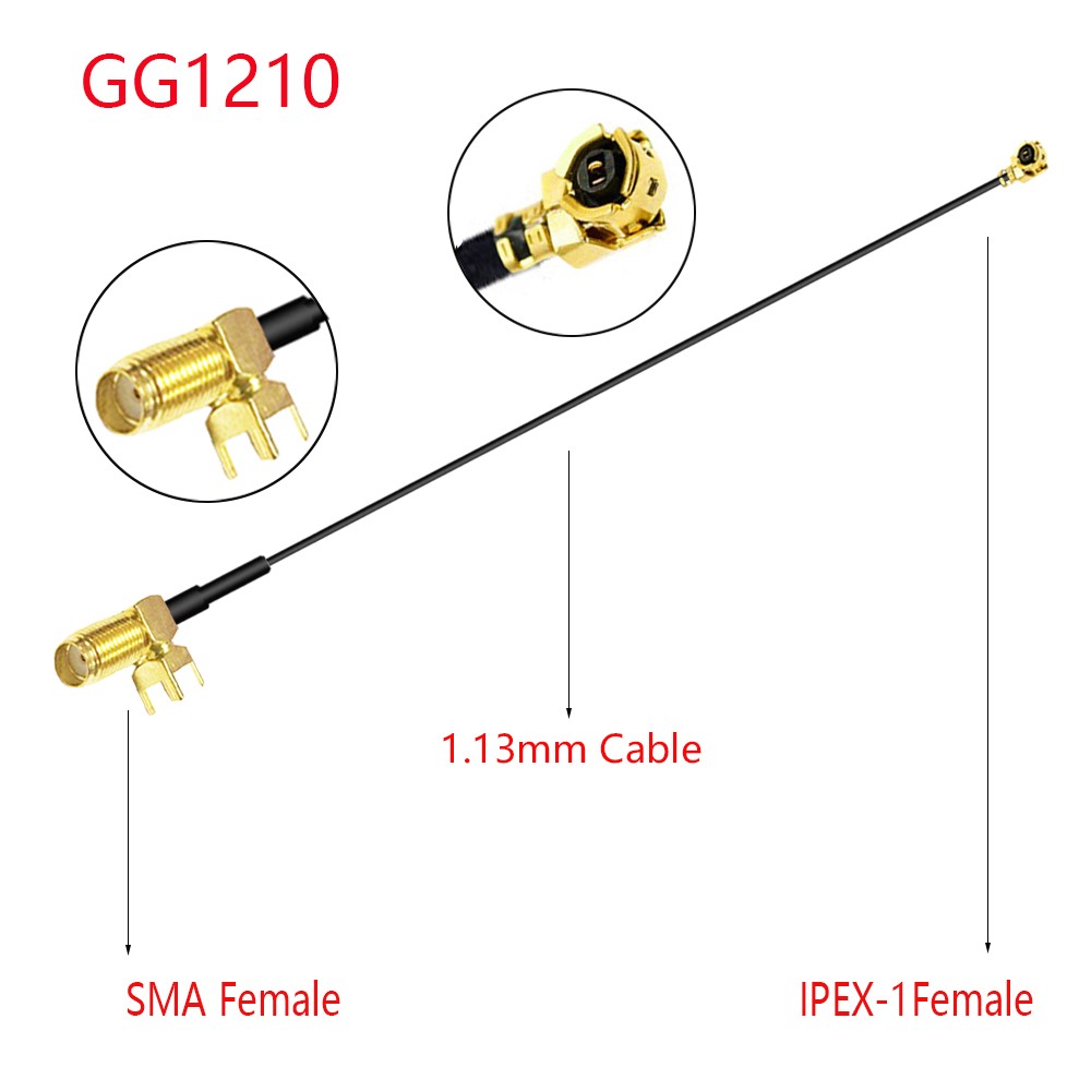 100pcs SMA Flat Female to u.FL/IPX/IPEX1/IPEX4 MHF4 Female Jack Pigtail RG178 Coaxial Cable 3G Antenna Extension Wire Cord