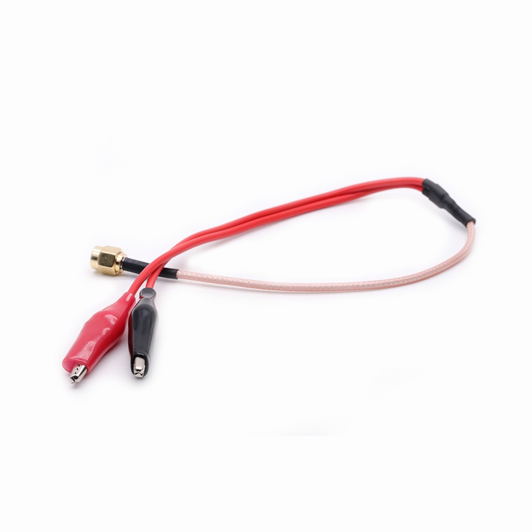 100pcs RG316 RF Coaxial Cable SMA Male Plug to Dual Alligator Clip Red and Black Tester Lead Wire Connector 50cm