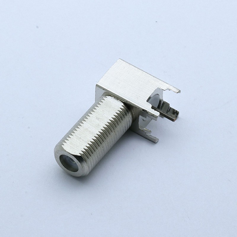 F TV Female Jack Right Angle Soldering For RF Coaxial PCB Base Connector