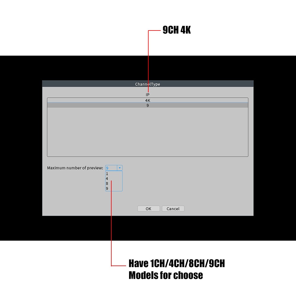 CCTV 9CH 4K NVR H.265++ Network Video Recorder 9 Channel 4K/8MP NVR HD Output Support Cloud Xmeye APP Mobile Monitoring