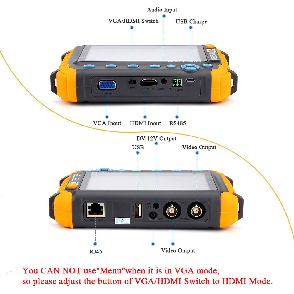 CCTV Tester IV8W 8MP AHD CCTV Surveillance Camera CCTV Tester Mini AHD CVBS CCTV Tester VGA R485 HD Video Tester