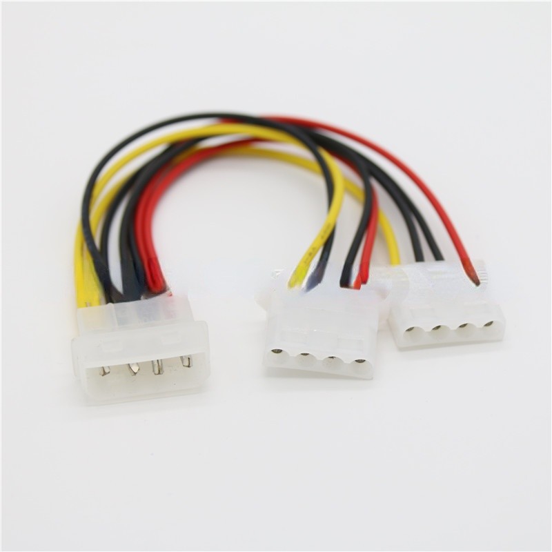 Power Splitter Adapter Cable 4 Pin Molex Male Power to 2x IDE 4 Pin Female Y Splitter Extension Adapter Connector Cable 20cm