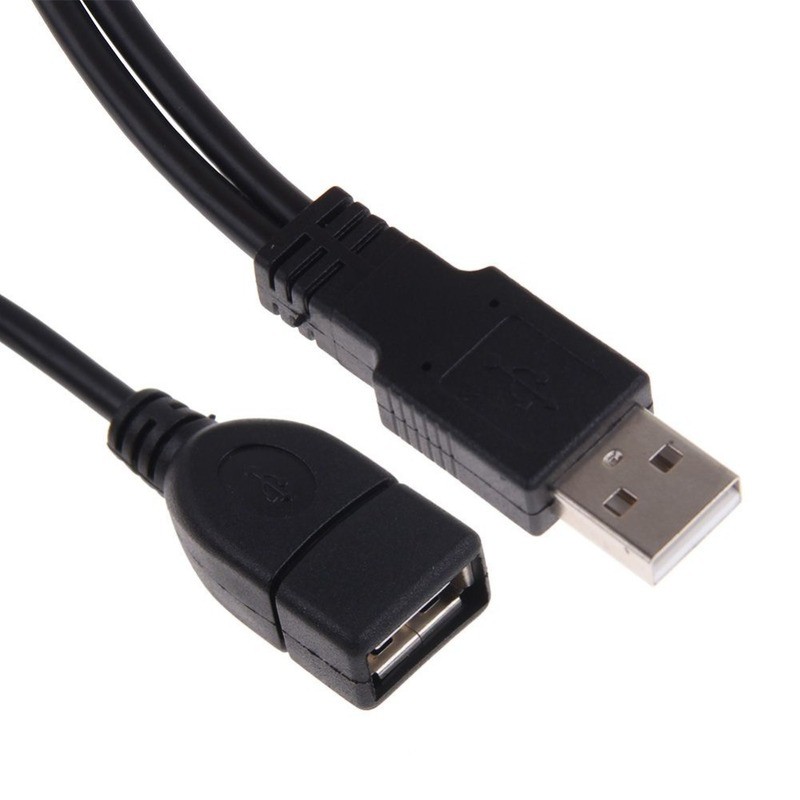 2 منفذ USB2.0 Hub USB 2.0 ذكر إلى 2 المزدوج USB أنثى جاك الفاصل محور الطاقة سلك مهايئ لكابل هاتف الكمبيوتر المحمول