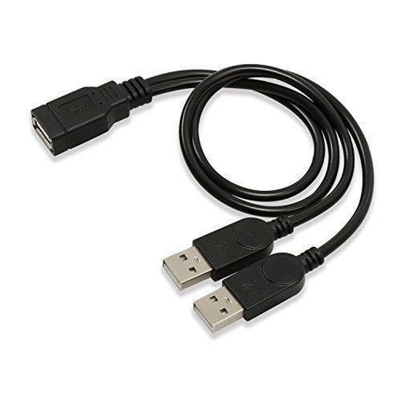 2.0 USB واحد الإناث ، اثنين كابل شحن البيانات الذكور واحد إلى اثنين كابل شحن 1 دقيقة 2USB كابل بيانات 30 سنتيمتر