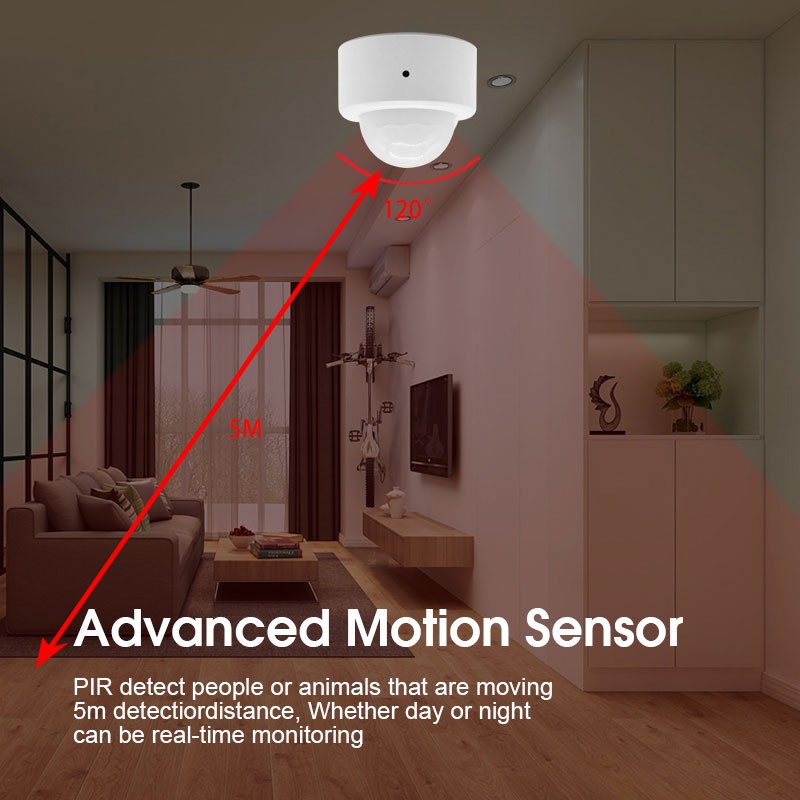 Ewelink ZigBee 3.0 PIR Motion Sensor Wireless Infrared Security Detector Burglar Alarm Sensor Remote Control for Alexa/Google