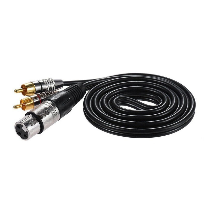 Rca Line Audio Line 2RCA إلى XLR كانون ذكر/أنثى مزدوجة لوتس إلى كانون كابل الصوت 0.3 متر ثلاثة النواة الأسلاك النحاسية العارية