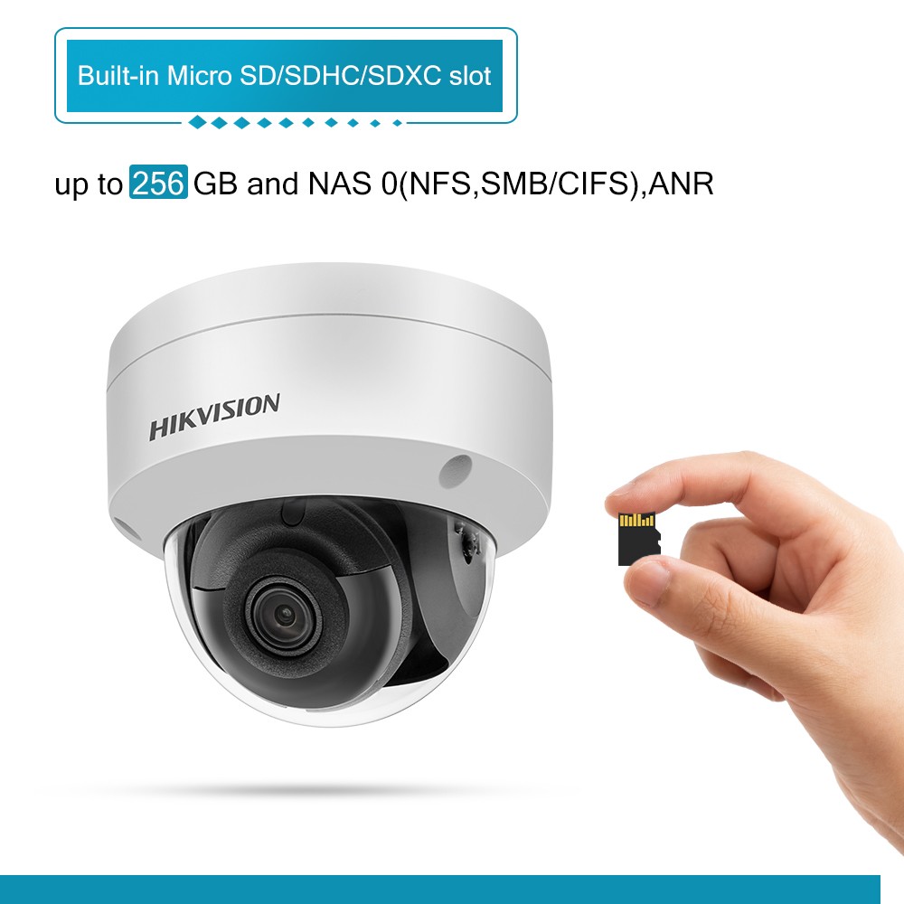 Hikvision Accosense DS-2CD2186G2-ISU PoE IP Dome Camera 2K 4MP SD Card Slot H.265 + Audio/Alarm I/O Event Face Detection Built-in Mic