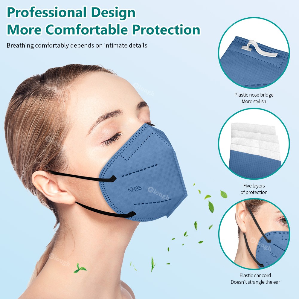 KN95 Mascarillas FPP2 Morandi Masks Black Gray FFP2 Adult 5 Layers Protective Face Mask Oral Respirator Mask ffp2masque CE