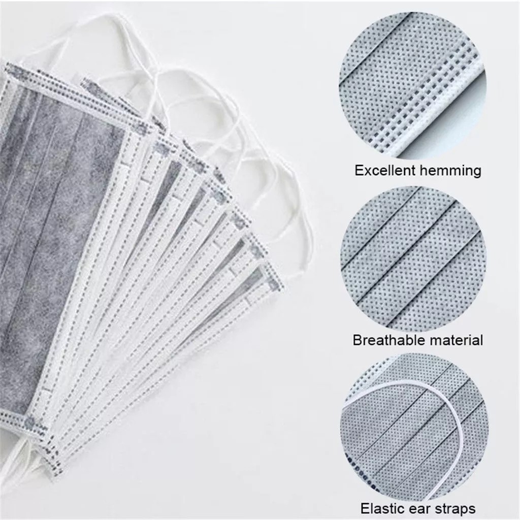 10/50/100/200pcs Disposable Face Mask Gray Dust Protective Face Mask Adult Mouth Masks 3 Layers Non-Surgical Mascarillas