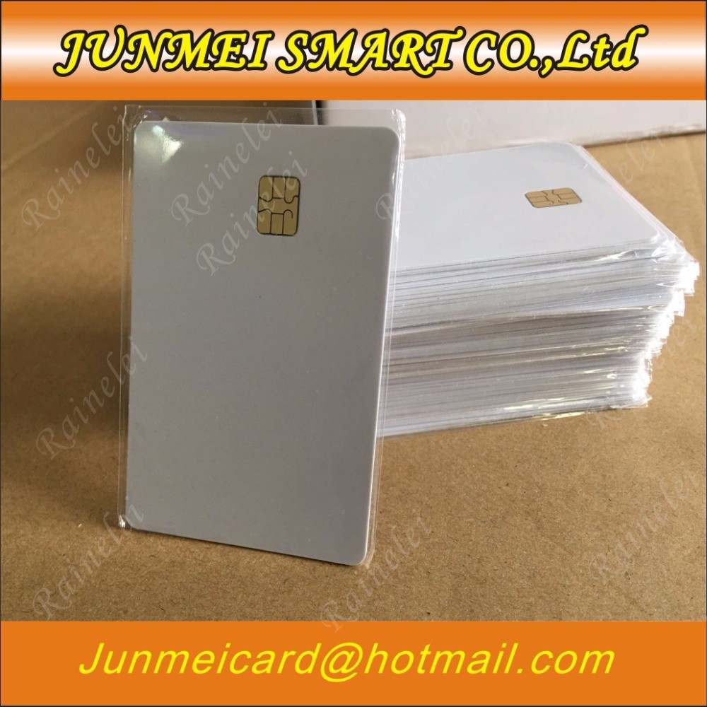 50pcs/lot ISO7816 PVC Smart Card IC Contact SLE 4442 Chip White PVC Blank Smart Card