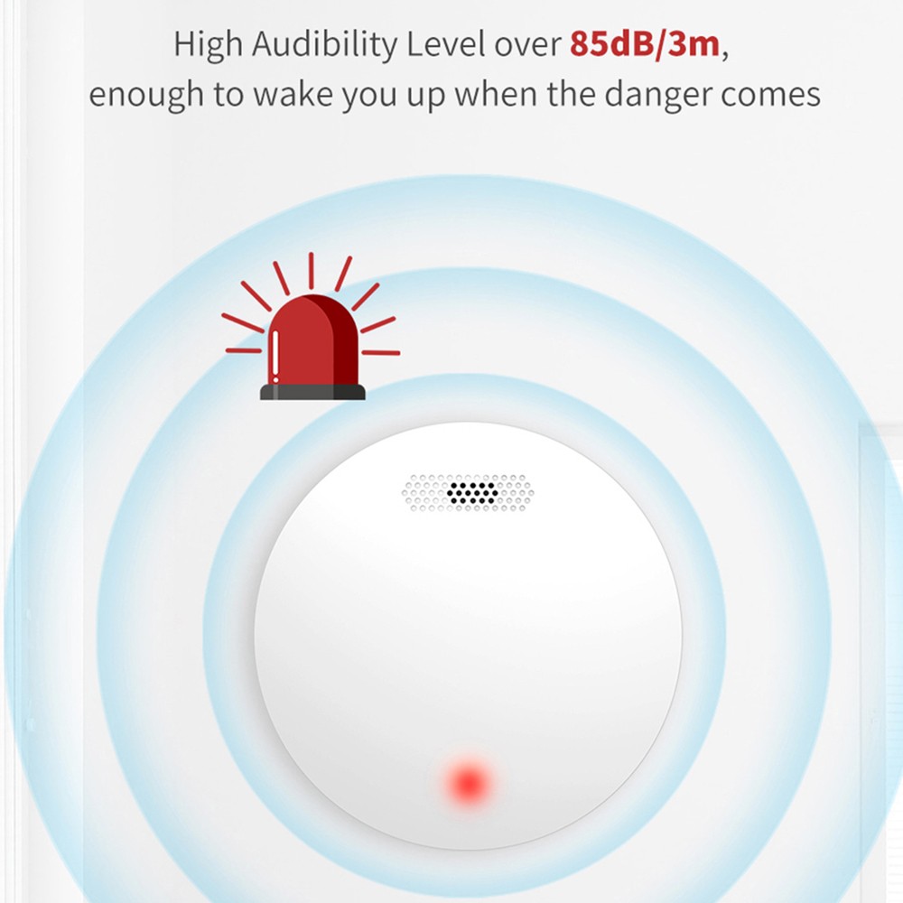 Tuya واي فاي حساسات الدخان إنذار الحماية من الحرائق 80DB صفارة الإنذار الصوت كاشف الدخان جهاز إنذار حرائق نظام الحماية المنزلي رجال الاطفاء