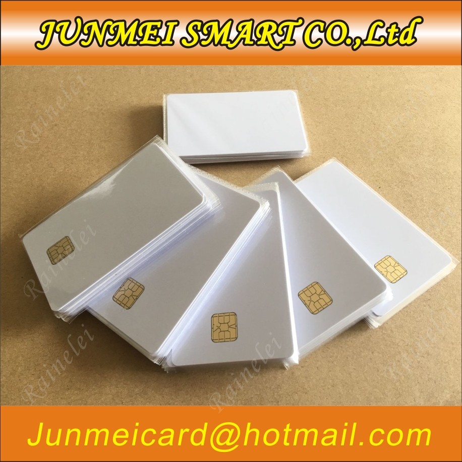 150pcs white contact SLE4428 chip large inkjet printable blank corporate pvc card with chip SLE5528