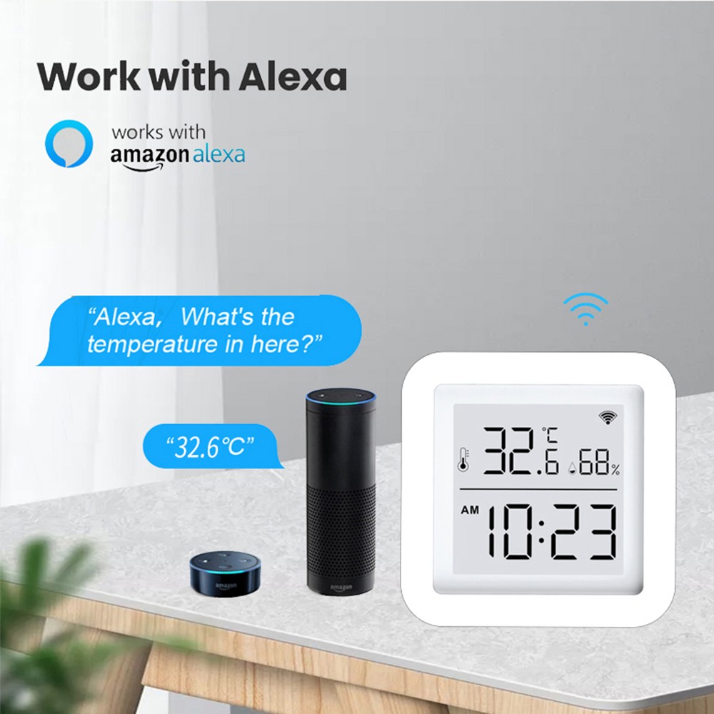 Tuya 2022 Wifi Temperature Humidity Sensor Thermometer for Home Automation and Smart Home Work for Alexa Google Home