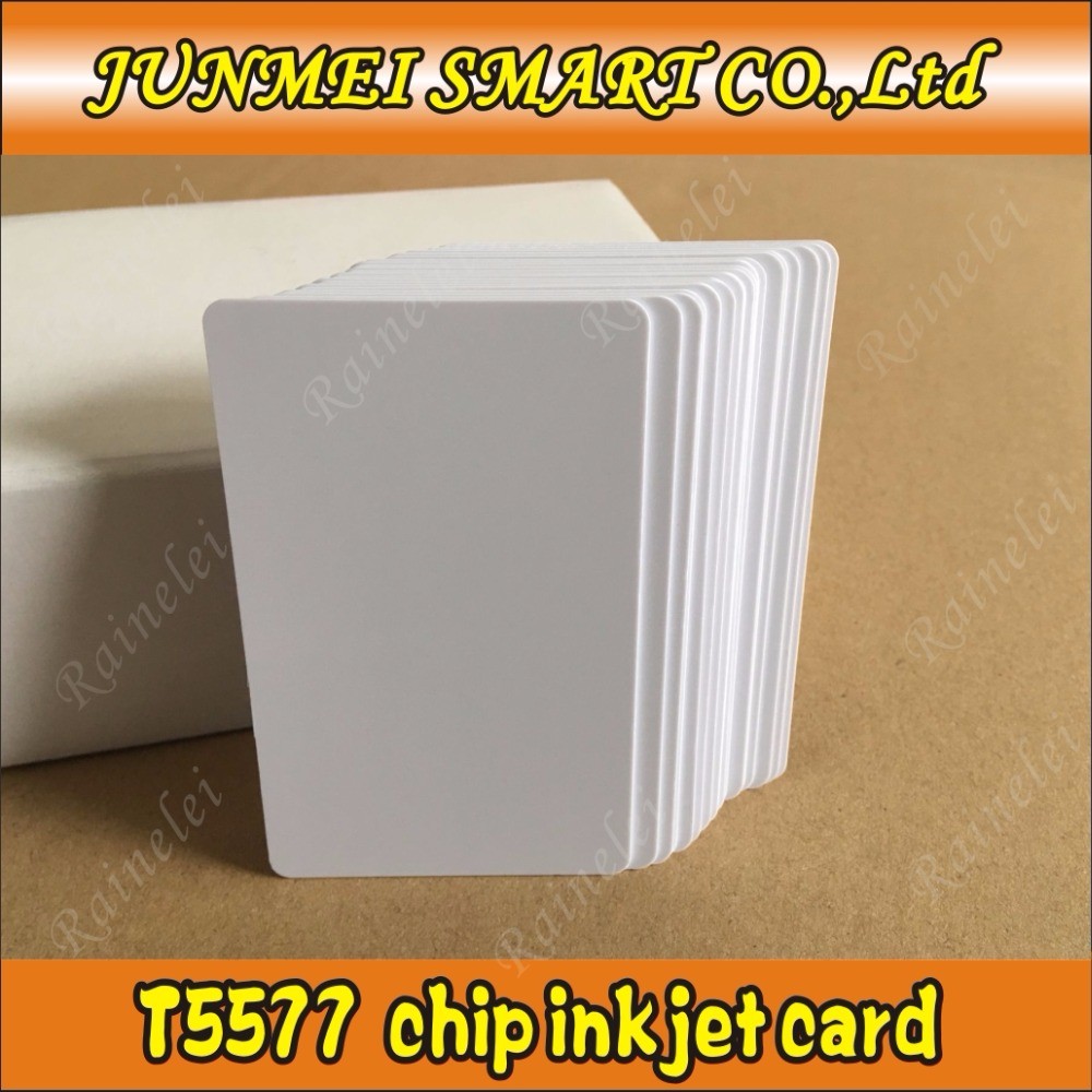 100pcs inkjet t5577 blank rewritable printable 125khz t5577 rfid card