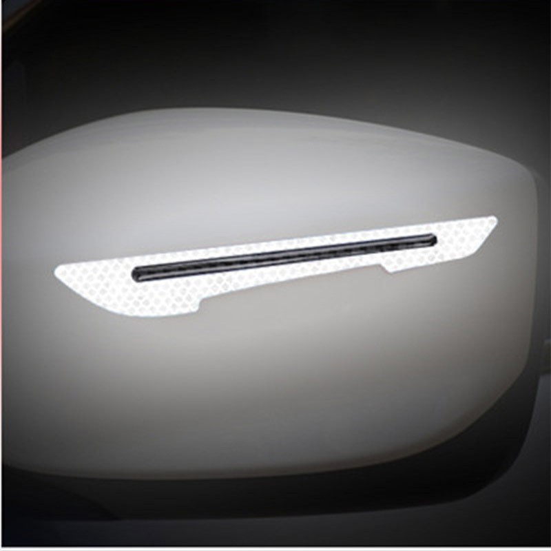 2pcs Reflective car stickers, door side anti-collision strips, rearview mirror warning stickers, body scratches and blockages