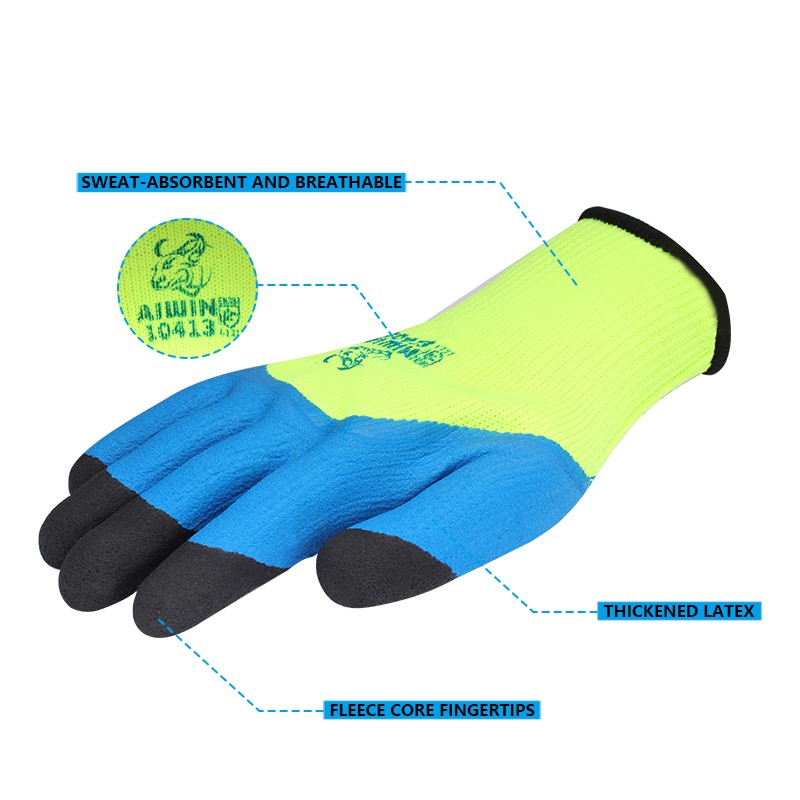 Andanda Work Gloves, Dura and Warm Palm Dipped Latex Gloves Suitable for Working in Cold Temperatures, Warm Winter Gloves