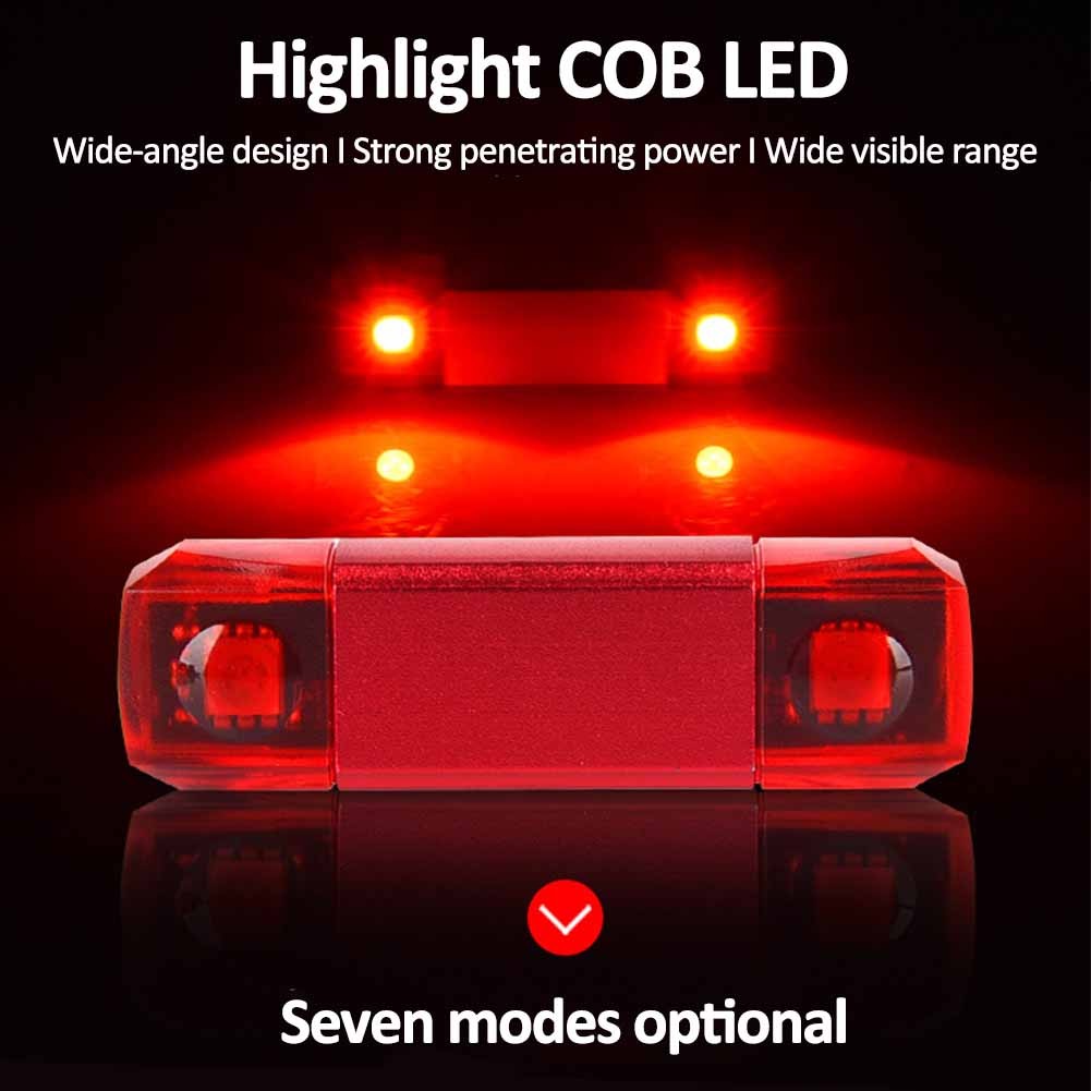 Rechargeable Bike Tail Light COB LED Mountain Bike Taillight USB MTB Safety Warning Bicycle Rear Rear Bicycle Lamp