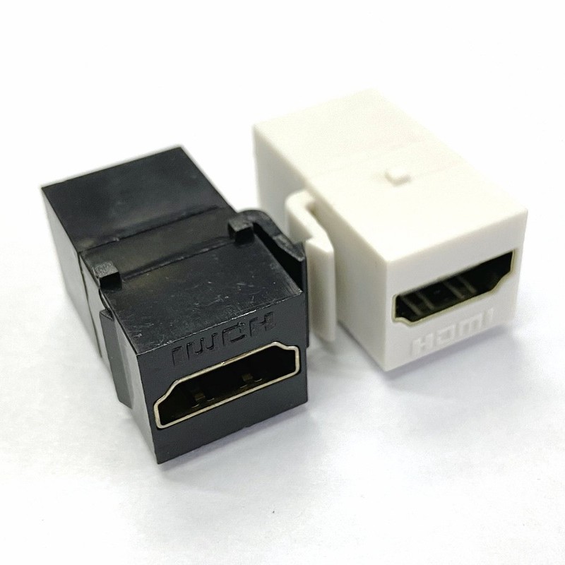 Straight HDMI Compatible 1.4 Snap-in Female to Female F/F Keystone Jack Coupler Adapter for Wall Panel White