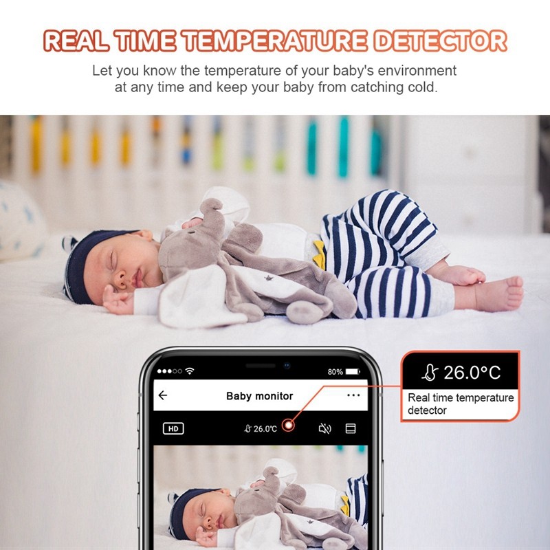 New PTZ Camera Baby Monitor WiFi IP Camera Indoor Night Vision Motion Detection Sound Detection Smart Home Security Cameras