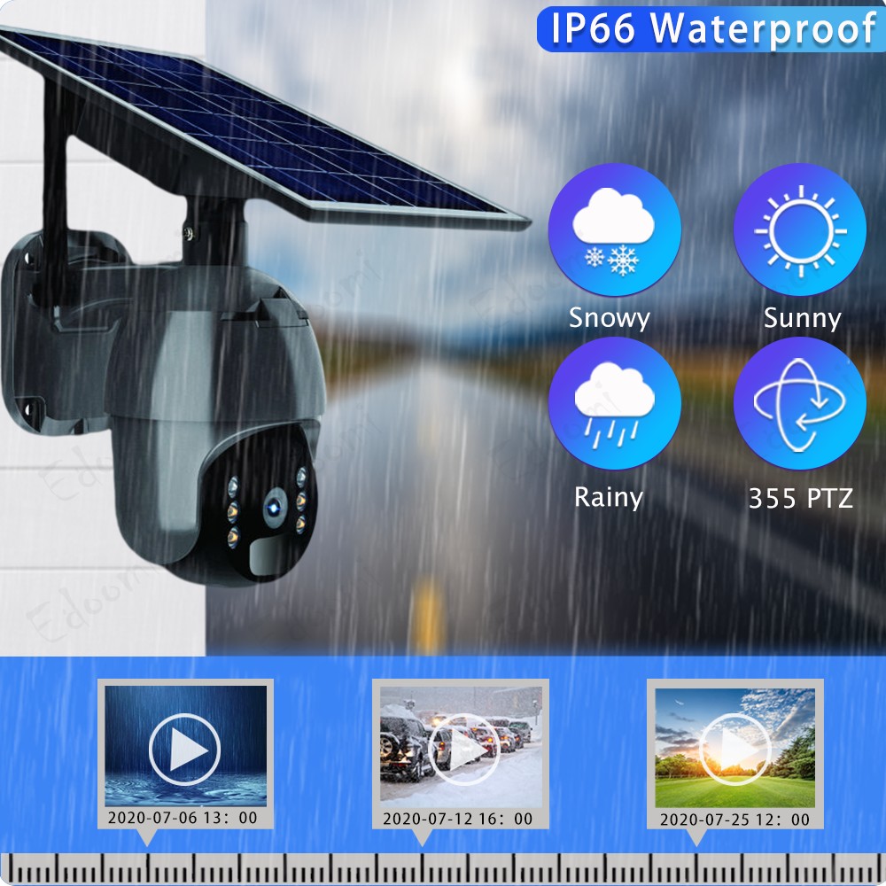 2022 4G SIM Card 1080P IP Camera Wifi 8W Solar Video Battery Security Outdoor PTZ CCTV Monitor Smart Wireless Dome IP66