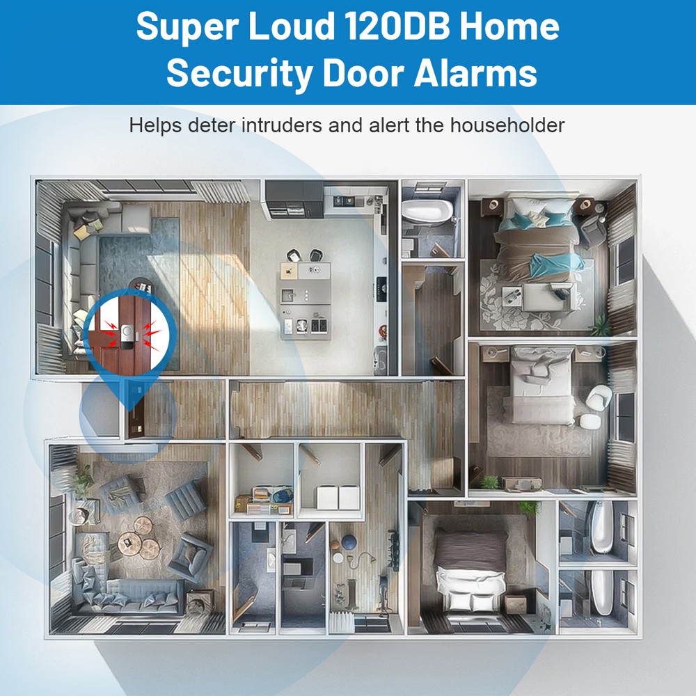 Elecpow نافذة الباب إنذار أمن الوطن اللاسلكية لص إنذار باب جهاز استشعار مغناطيسي 120dB مكافحة سرقة إنذار للمنزل الاطفال السلامة