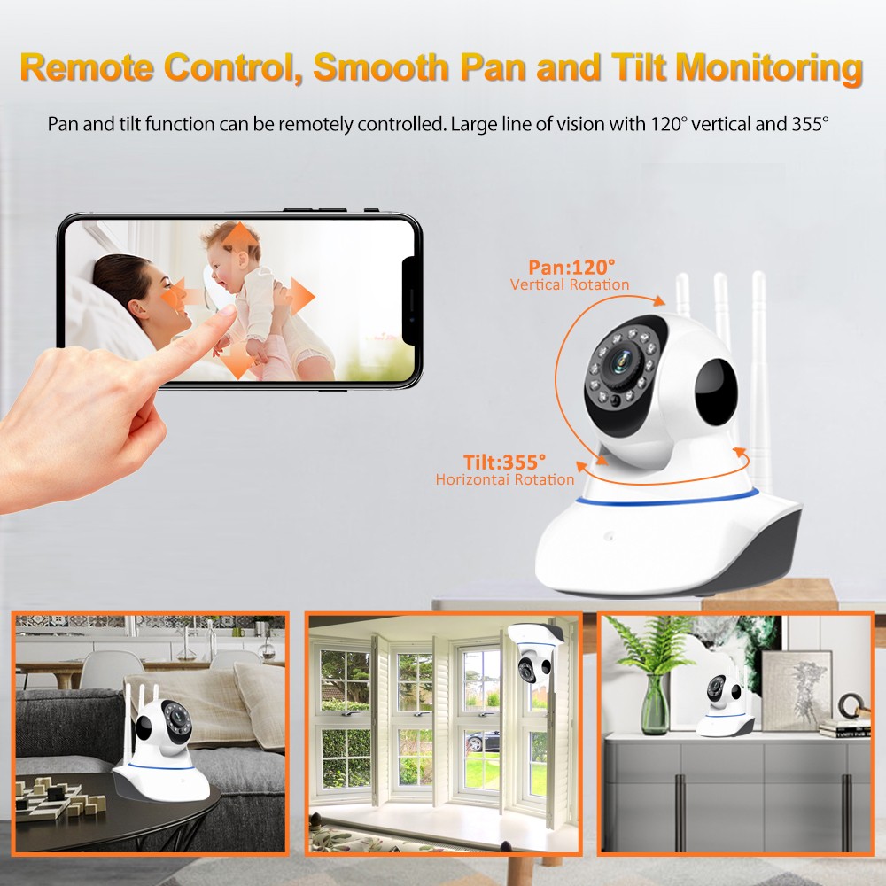 2022 3MP WiFi IP Camera Indoor 1080P HD Wireless Security Camera Auto Tracking PTZ Camera Home Surveillance Wireless Baby