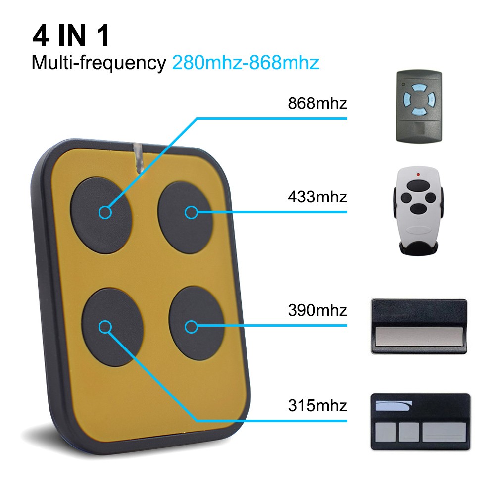 Universal 280-868MHz Garage Door Multi Frequency Garage Door Remote Control Gate Duplicator 433MHz 868MHz Fixed Order Rolling Code New Arrivals