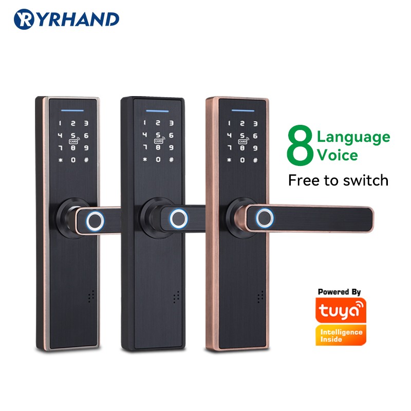 2022 Tuya Eight Language Fingerprint Lock, Security Smart Smart Lock With WiFi APP Password Unlock, Electronic Door Lock